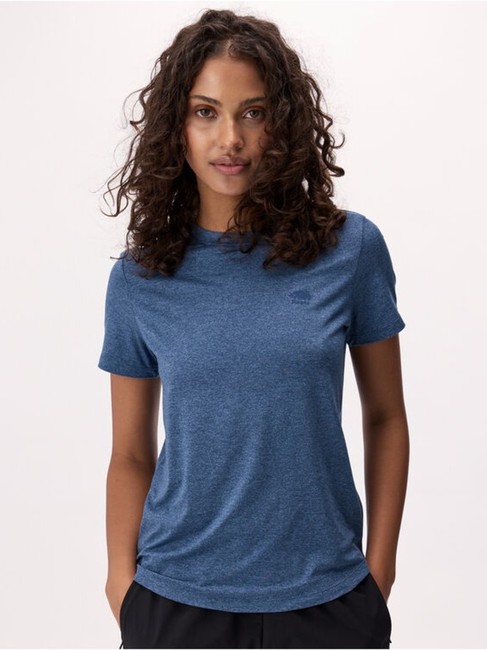 Roots Women Short-Sleeve Crew Tee in Navy size medium